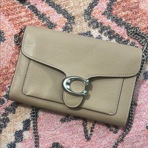 Coach Tabby Chain Clutch in Light Taupe